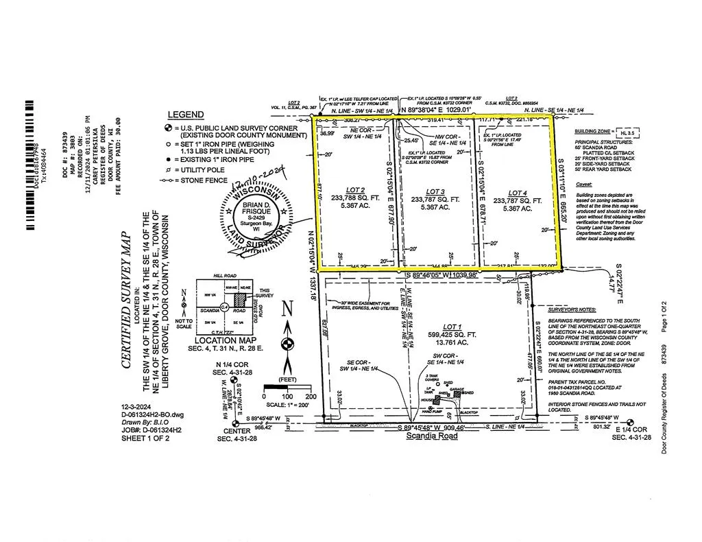 Lots Scandia Rd, Sister Bay, Wisconsin 54234, ,Unimproved Land,For Sale,Scandia Rd,144398