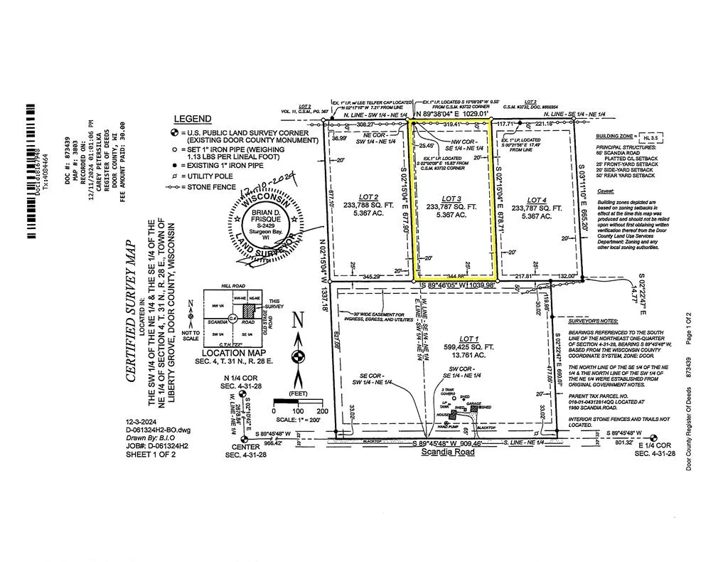 Lot 3 Scandia Rd, Sister Bay, Wisconsin 54234, ,Unimproved Land,For Sale,Scandia Rd,144395