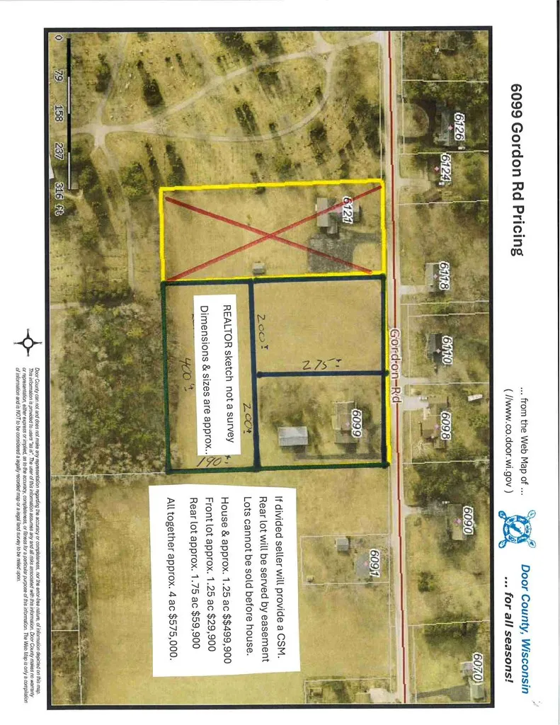 6111 Gordon Rd, Sturgeon Bay Wi 54235, ,Unimproved Land,For Sale,Gordon Rd,141474