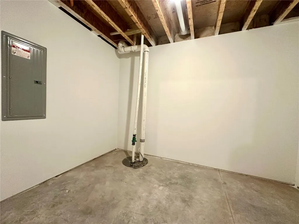 Lower Level - Additional Storage Area, Sump Pump & Electrical Service Panel - Unfinished.
