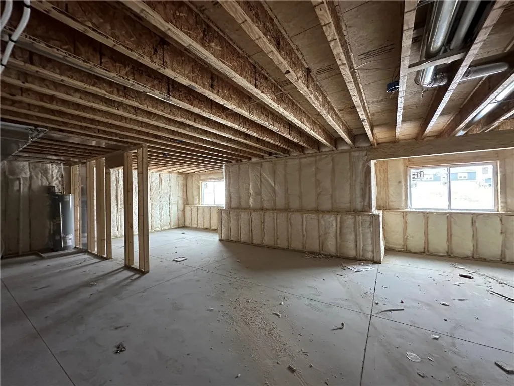Lower level is currently unfinished.