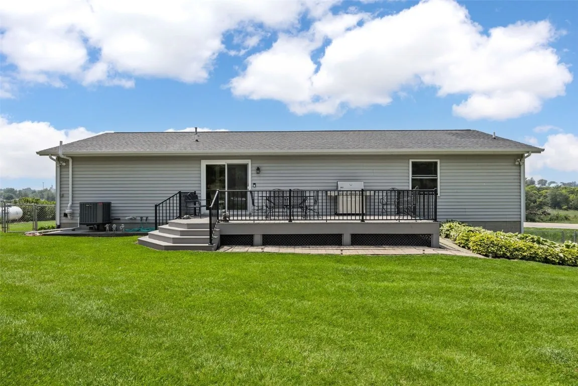 Full Composite deck off the dinning room, with aluminum railing.