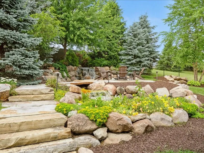 back yard water feature