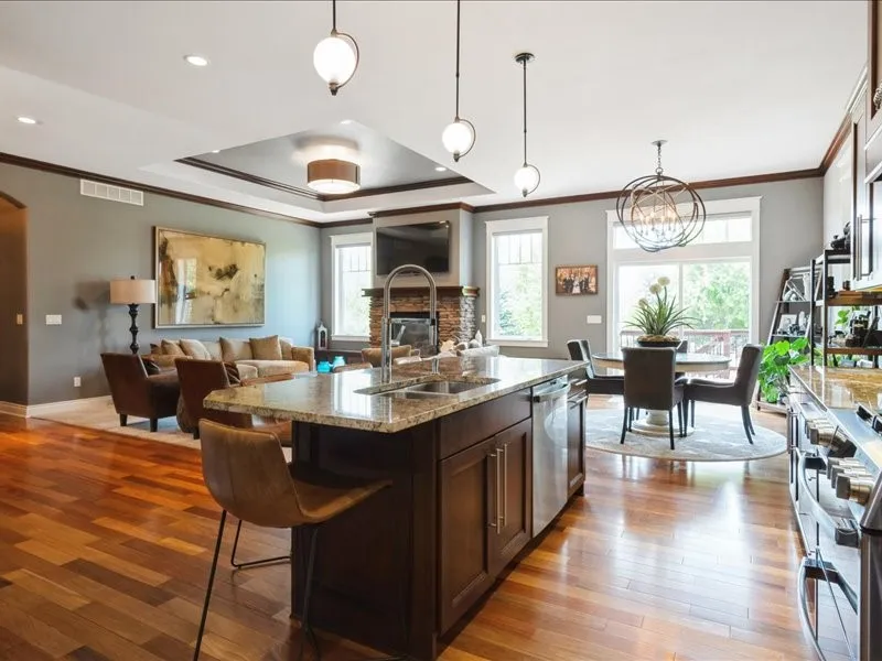 kitchen - granite, Brazilian teak flooring