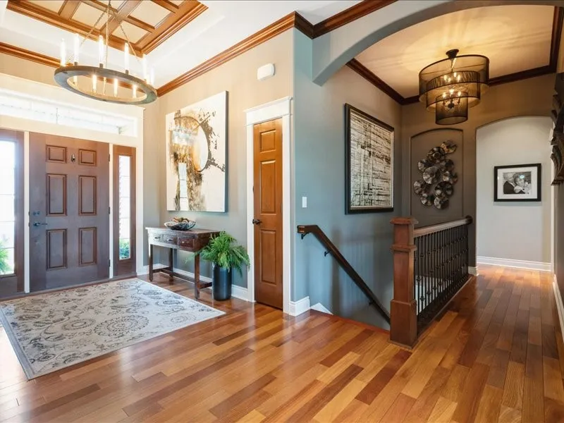 foyer, coffered ceiling