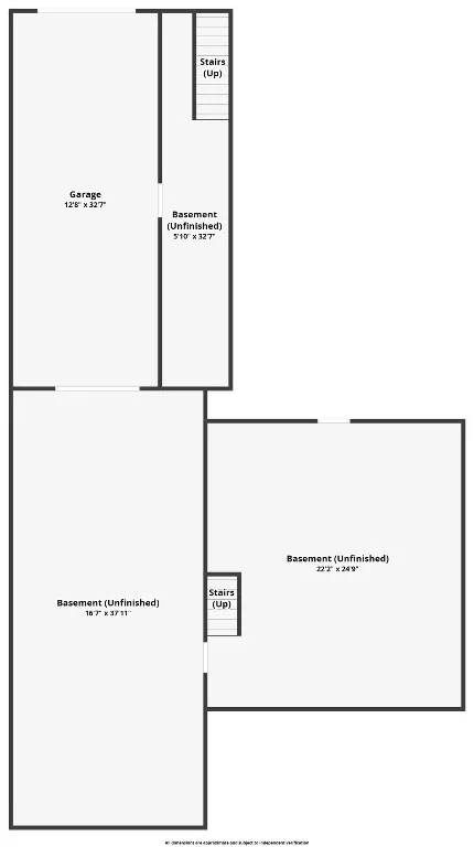 Floor plan: basement under both buildings.