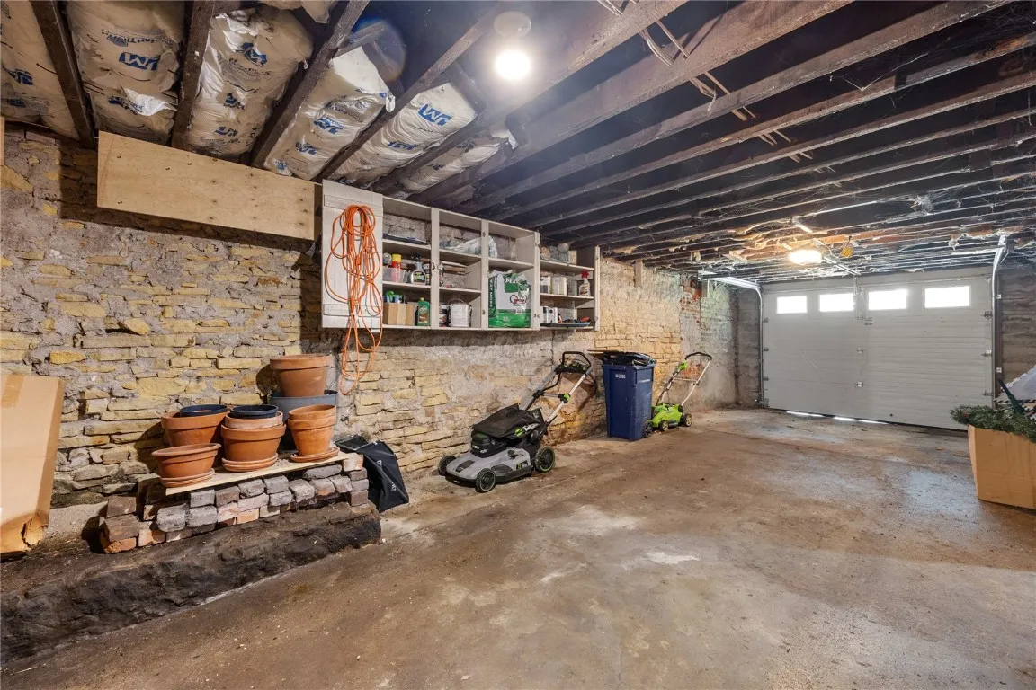 Storefront.  2-car drive-under garage.
