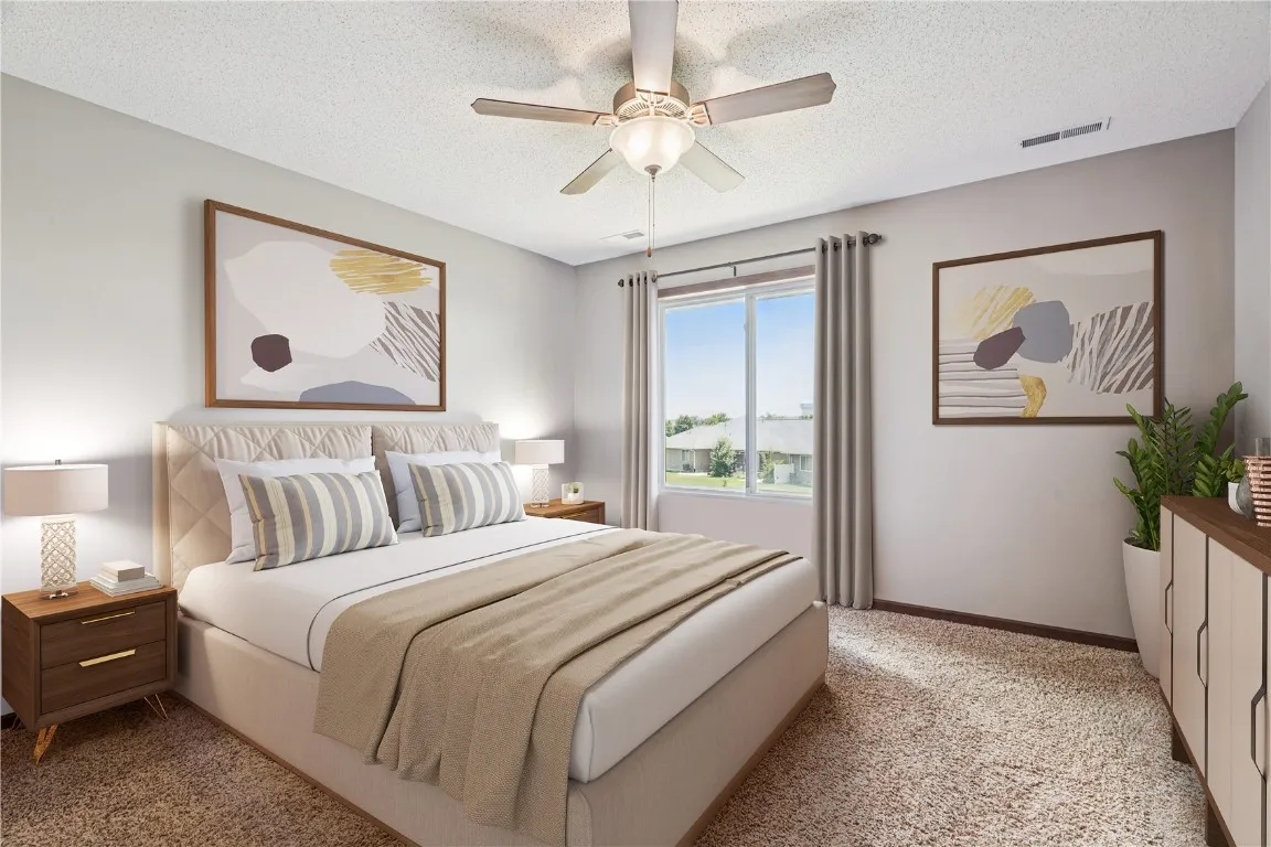 The master bedroom is virtually staged.  It's a nice siz.