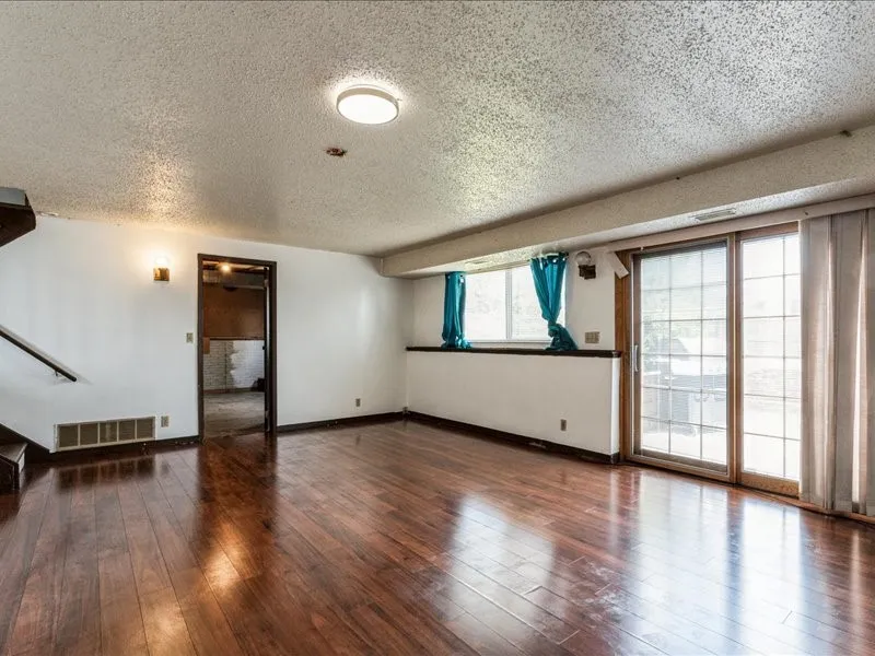 rec room in walkout lower level