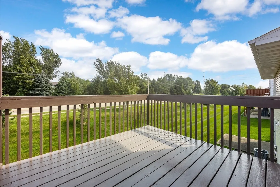 Deck off of living room.