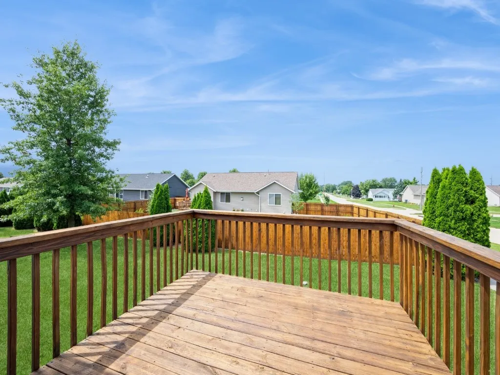 Deck and backyard