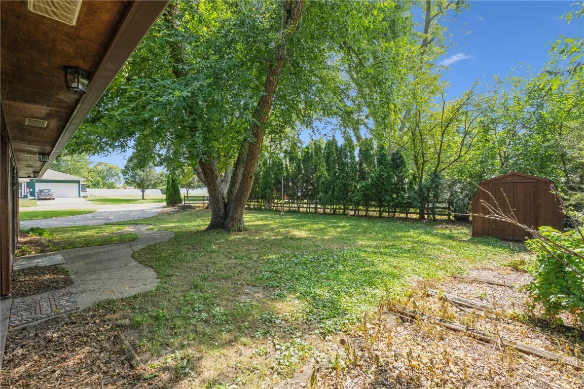 Yard with mature trees