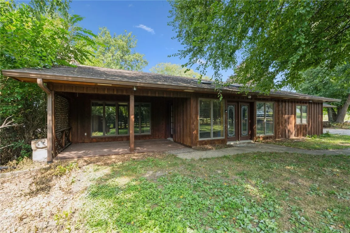 front porch and outside of the front of the home