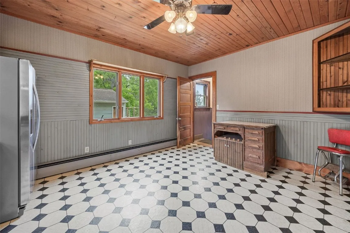 Kitchen view to back entry door