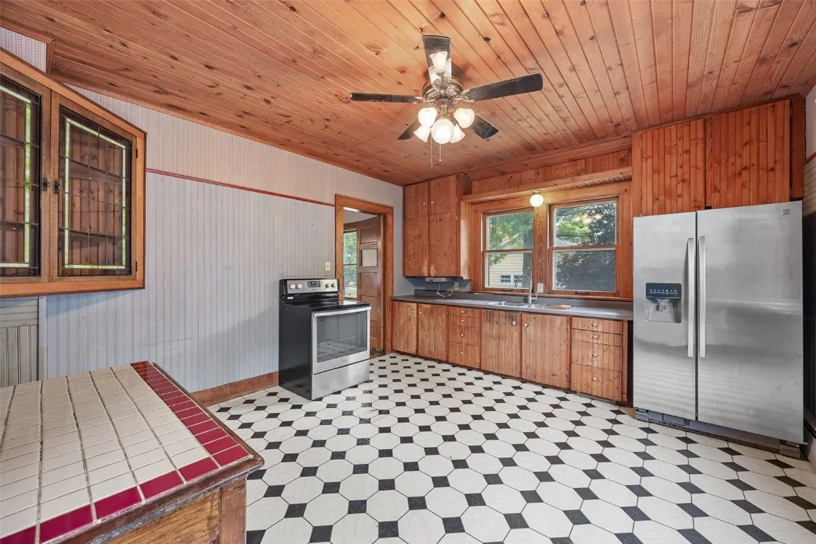 Kitchen view from back entry