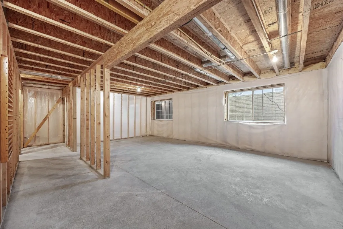 Future Rec Room in Lower Level with egress Windows