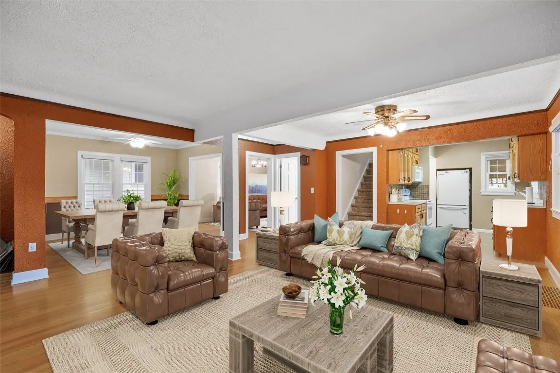 Living Room and Dining Room, virtually staged