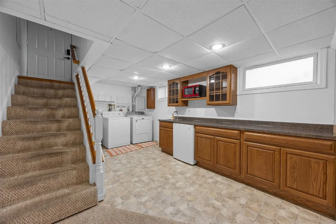 Lower Level, Mini Kitchen and Laundry area