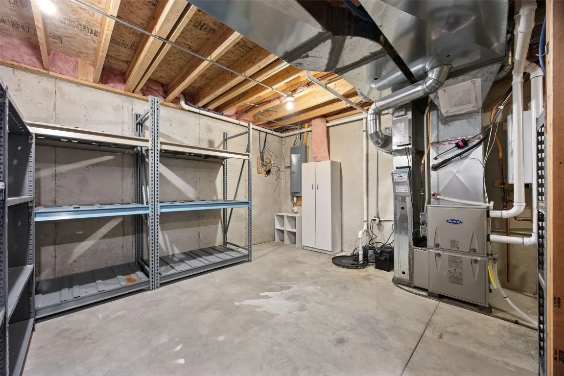 Utility room and storage area.