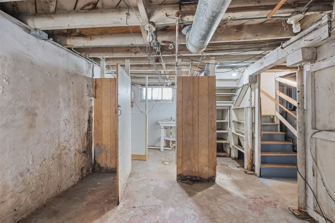 Laundry area of basement.