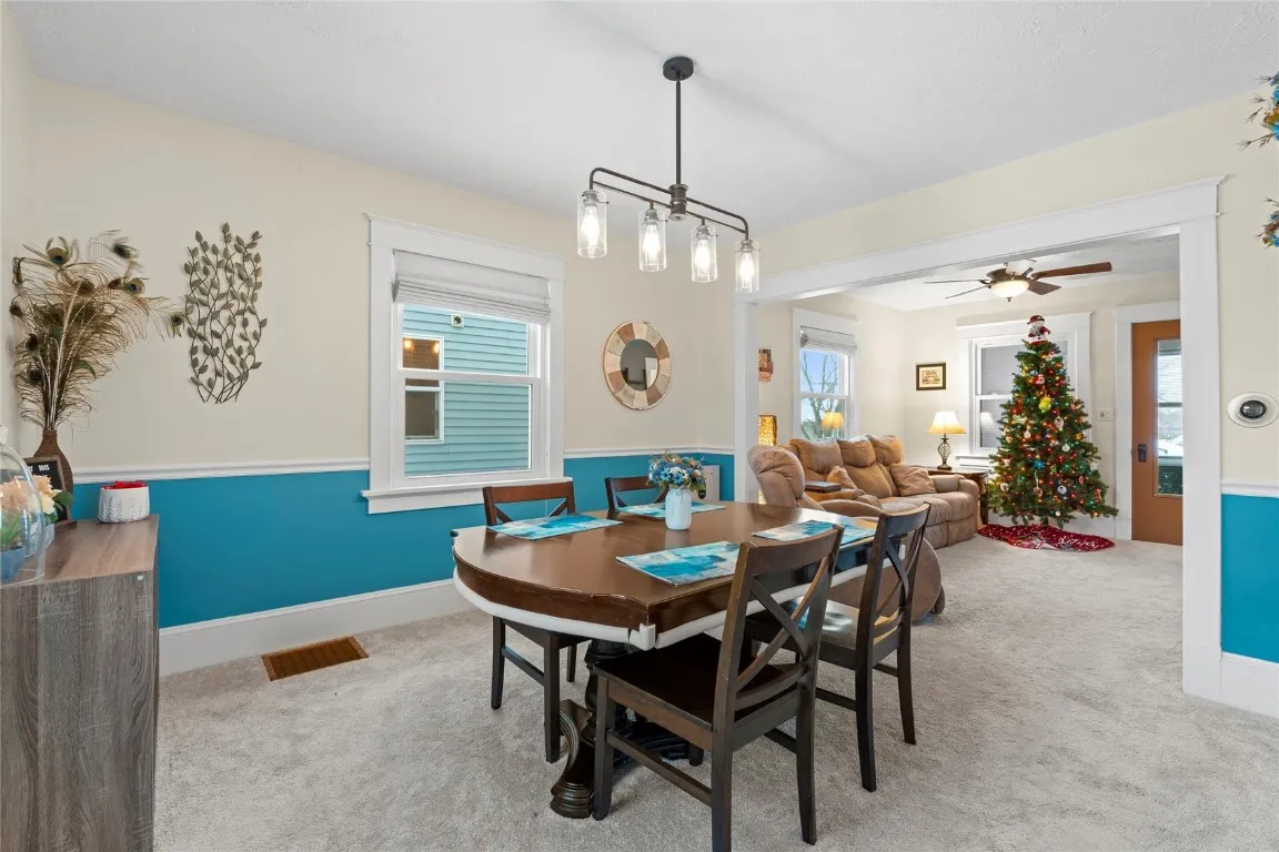 Dining Room with Living Room at the Front of Home