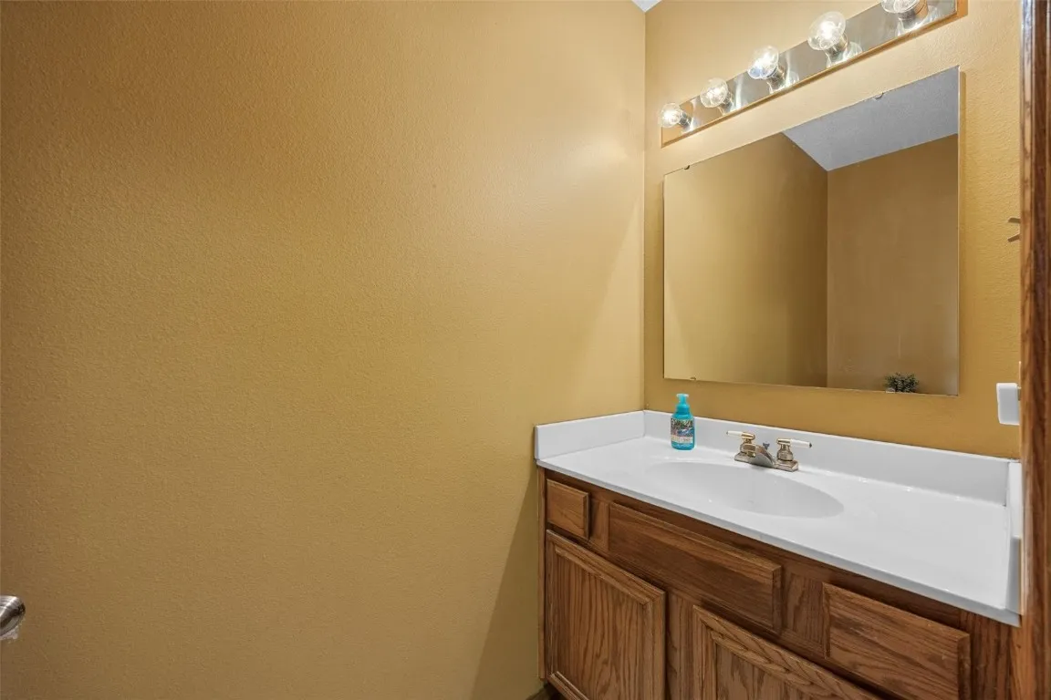 Convenient half bath on main level.