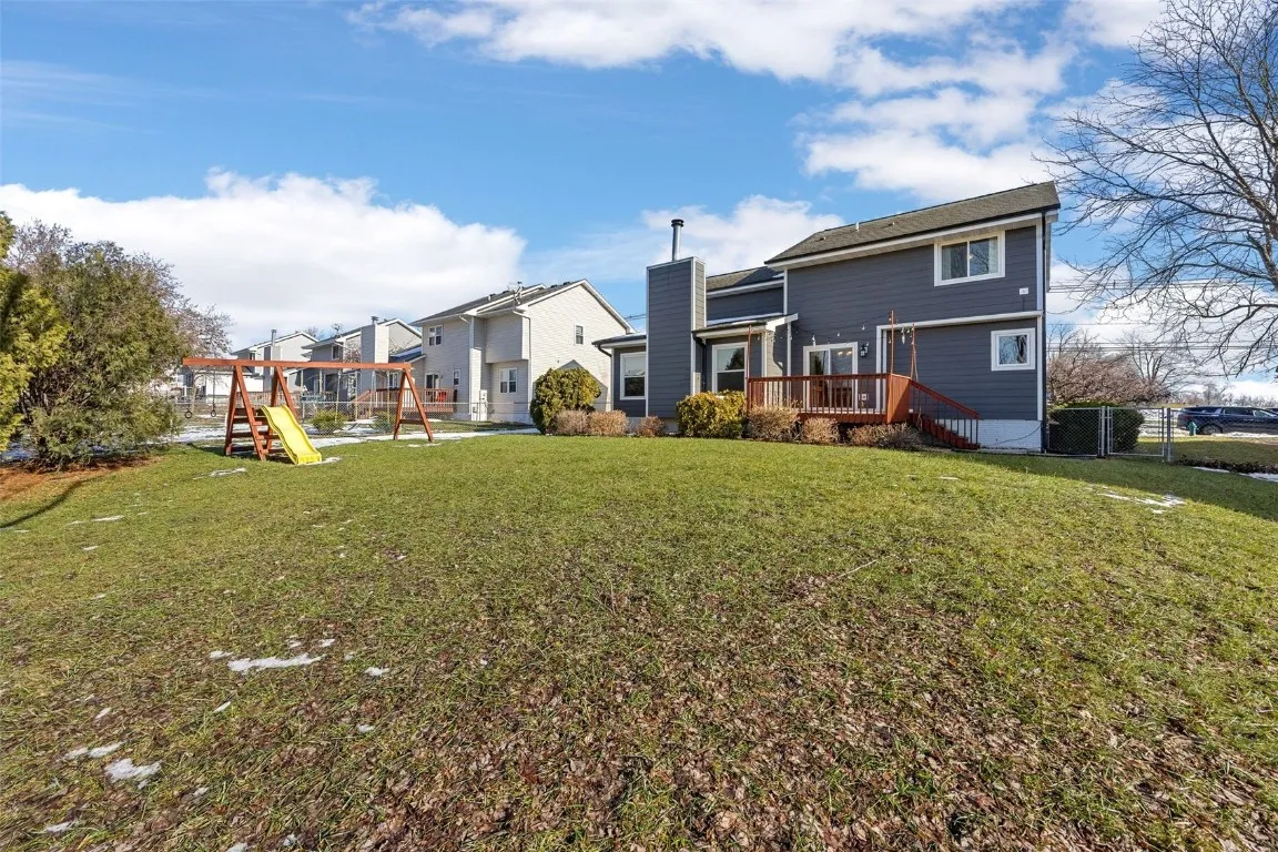Park-like backyard is fully fenced