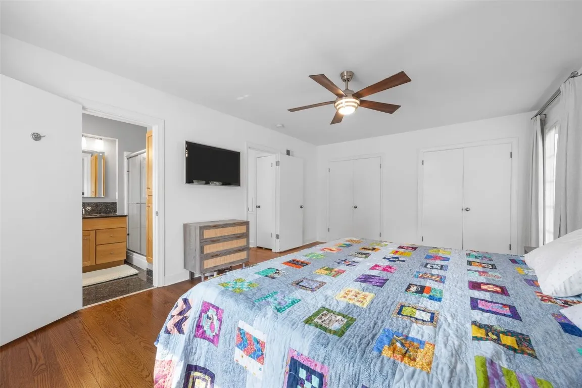 Two great double door closets are huge!