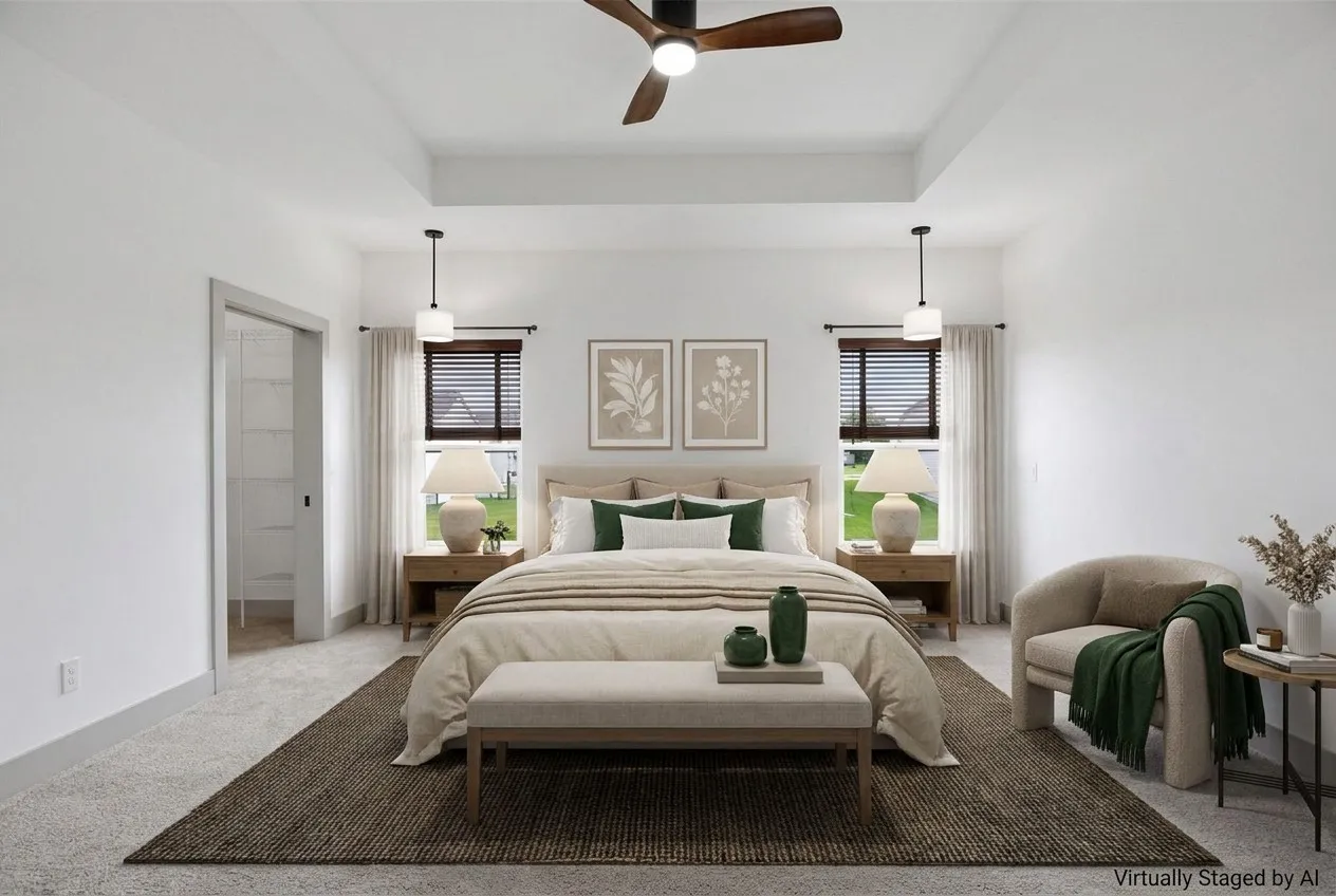 Primary Bedroom Staged