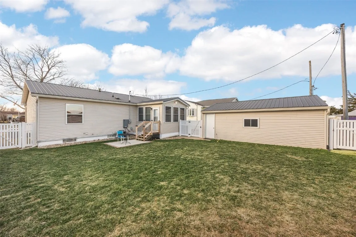 Flat, easy care rear yard