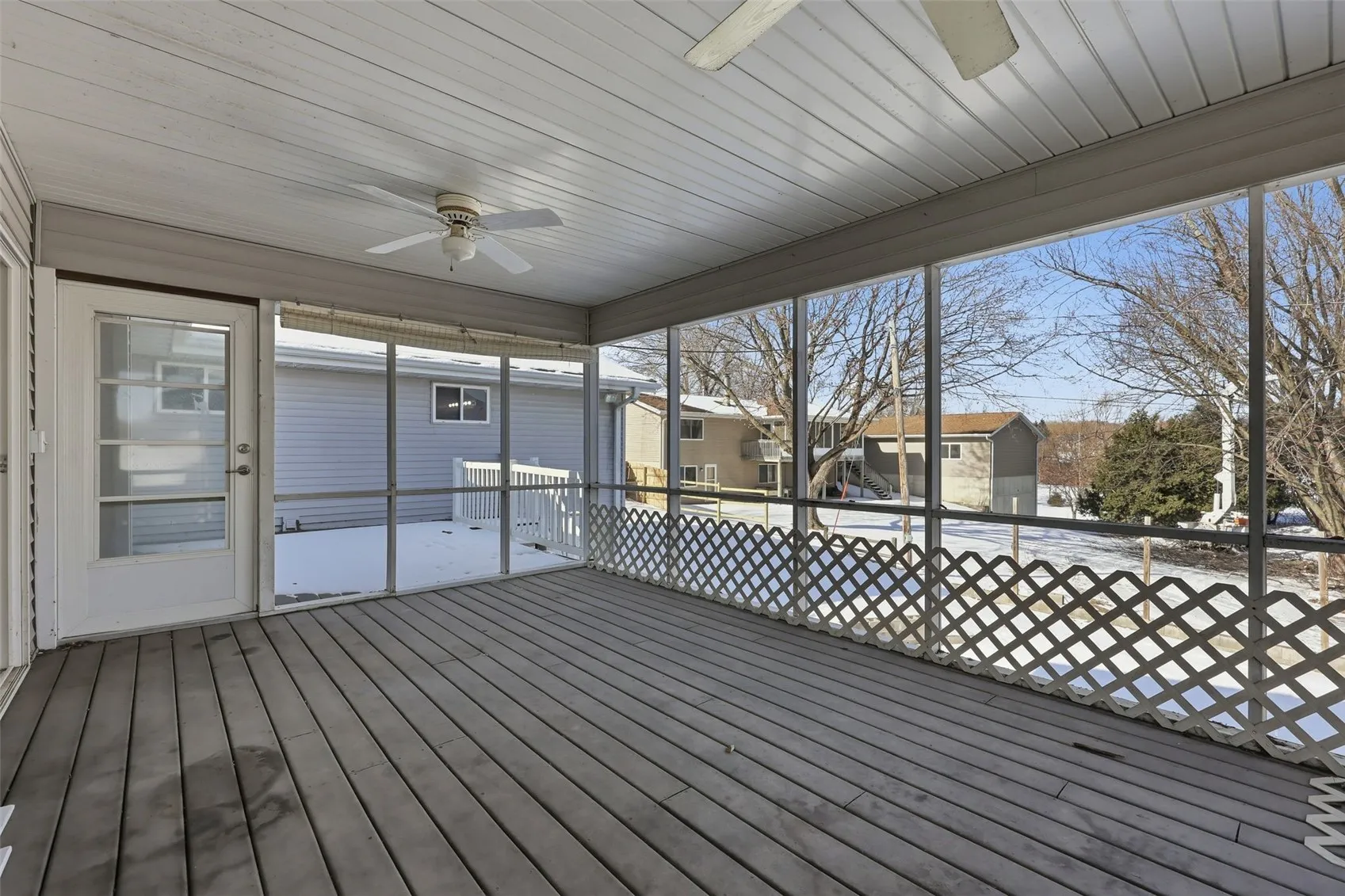 Large screened in deck off dining room