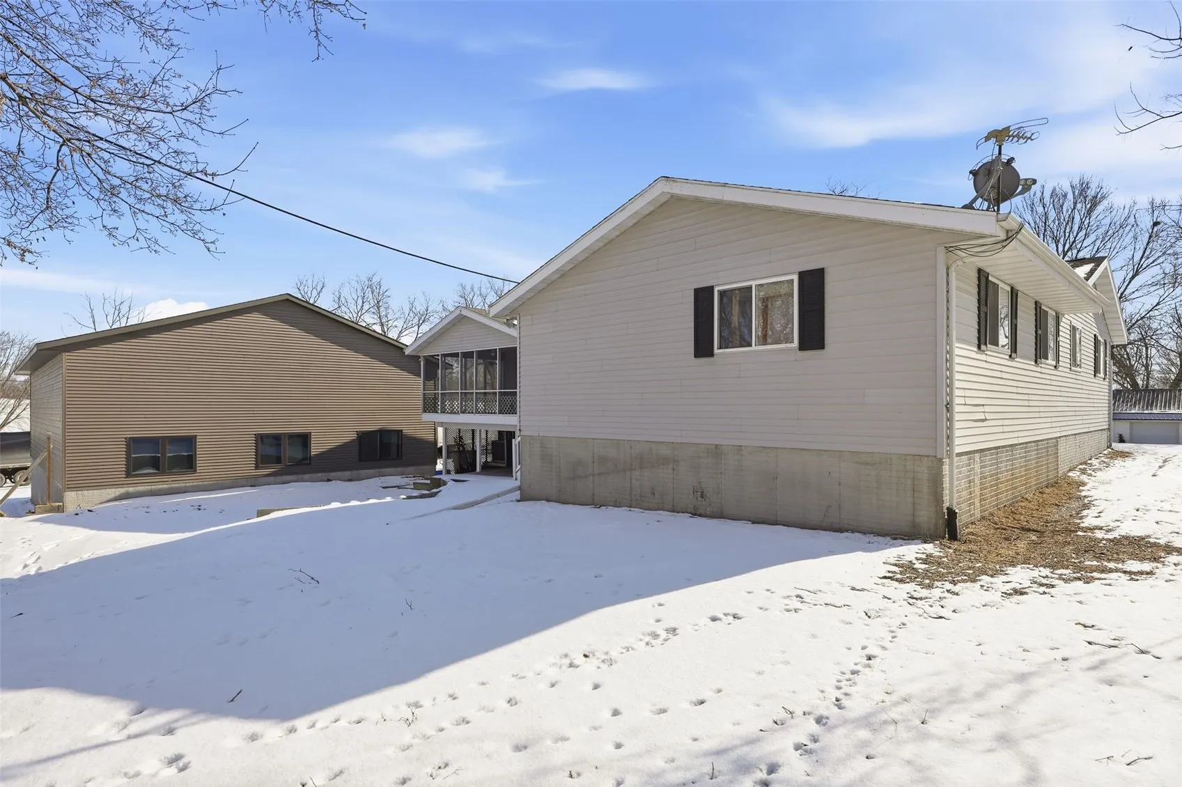 Side view of property