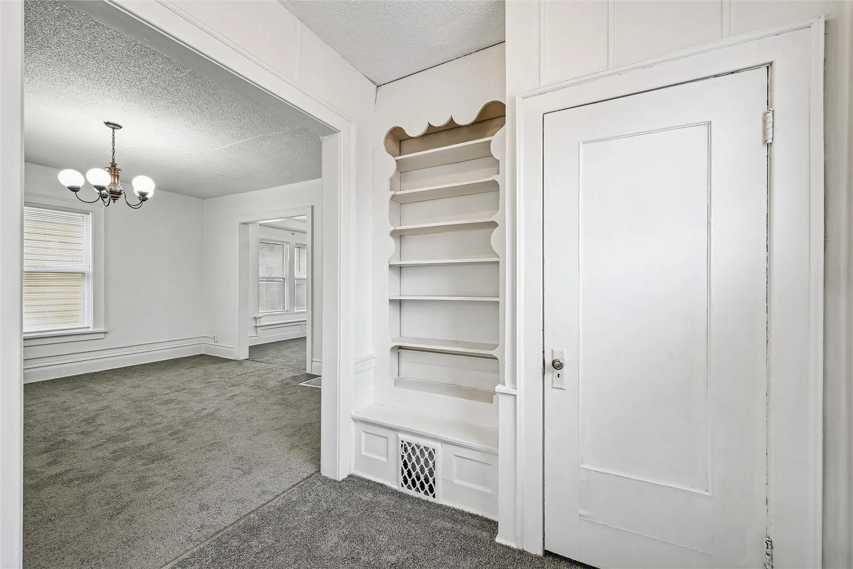 Built in shelves and closet