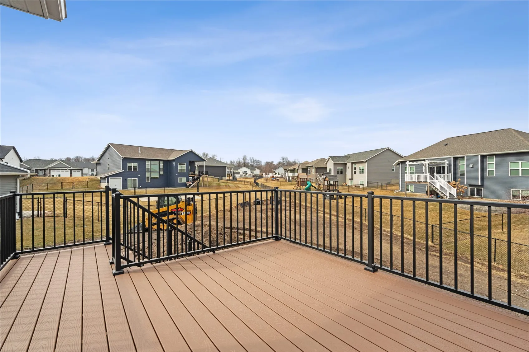 Maintenance-free deck with Westbury railing.
