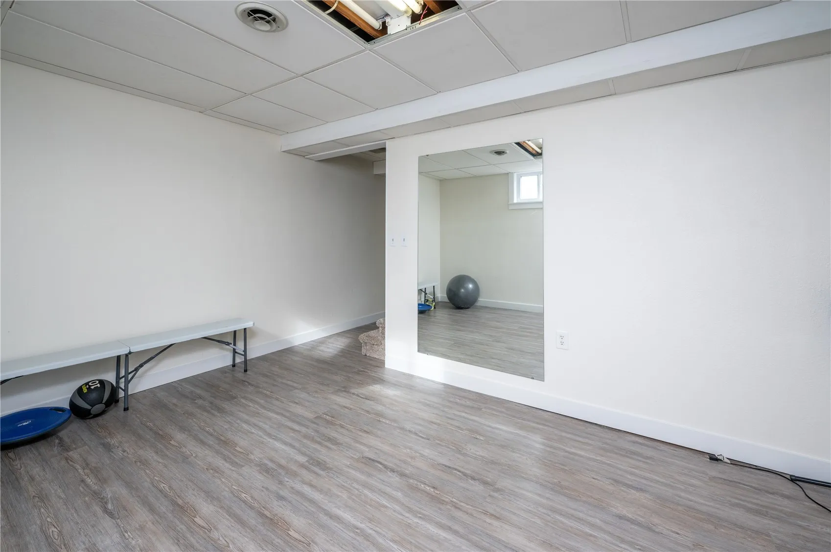 Lower level fitness room