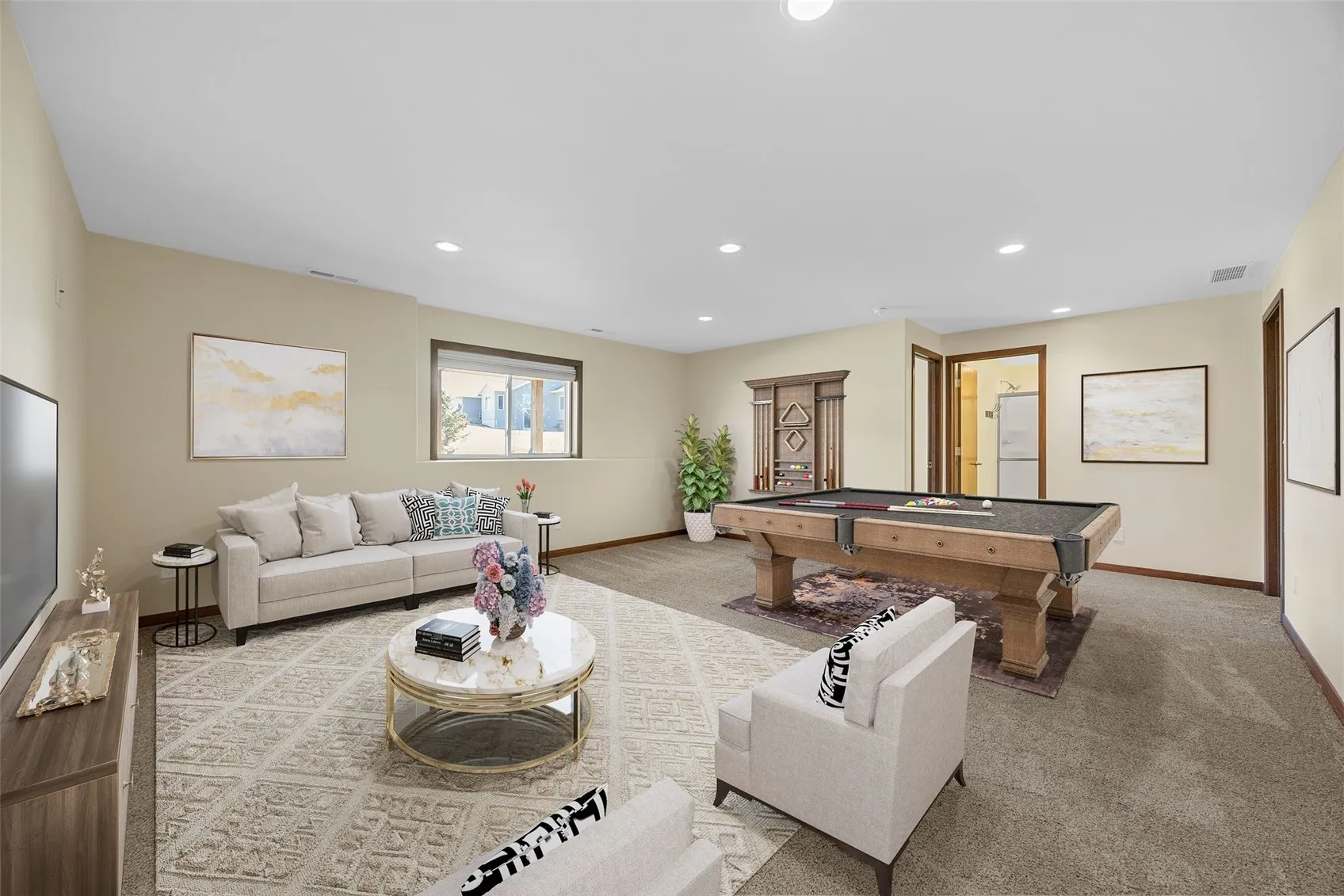 Virtually Staged Family Room
