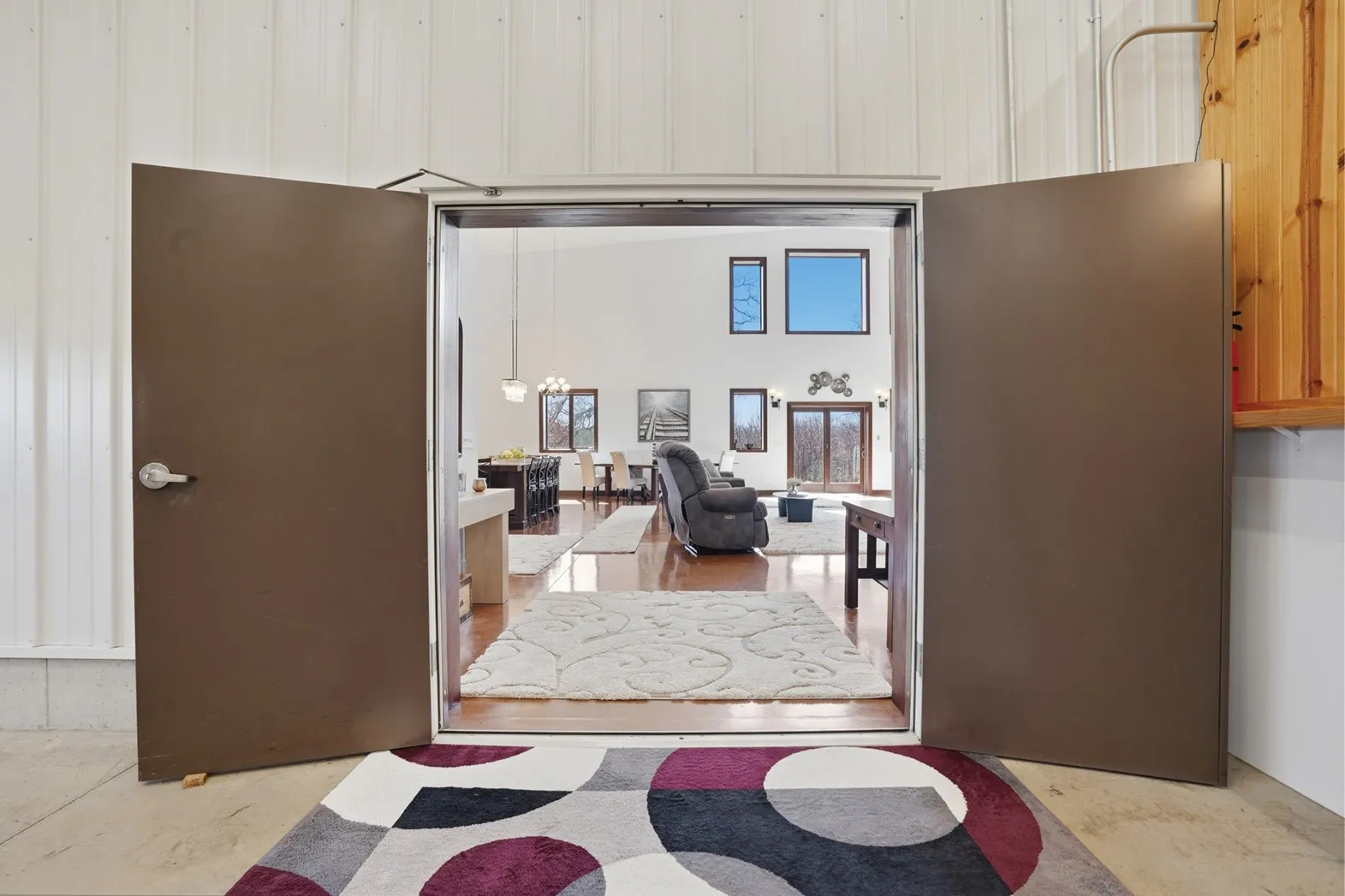 Doors From Living Area into Central Shop