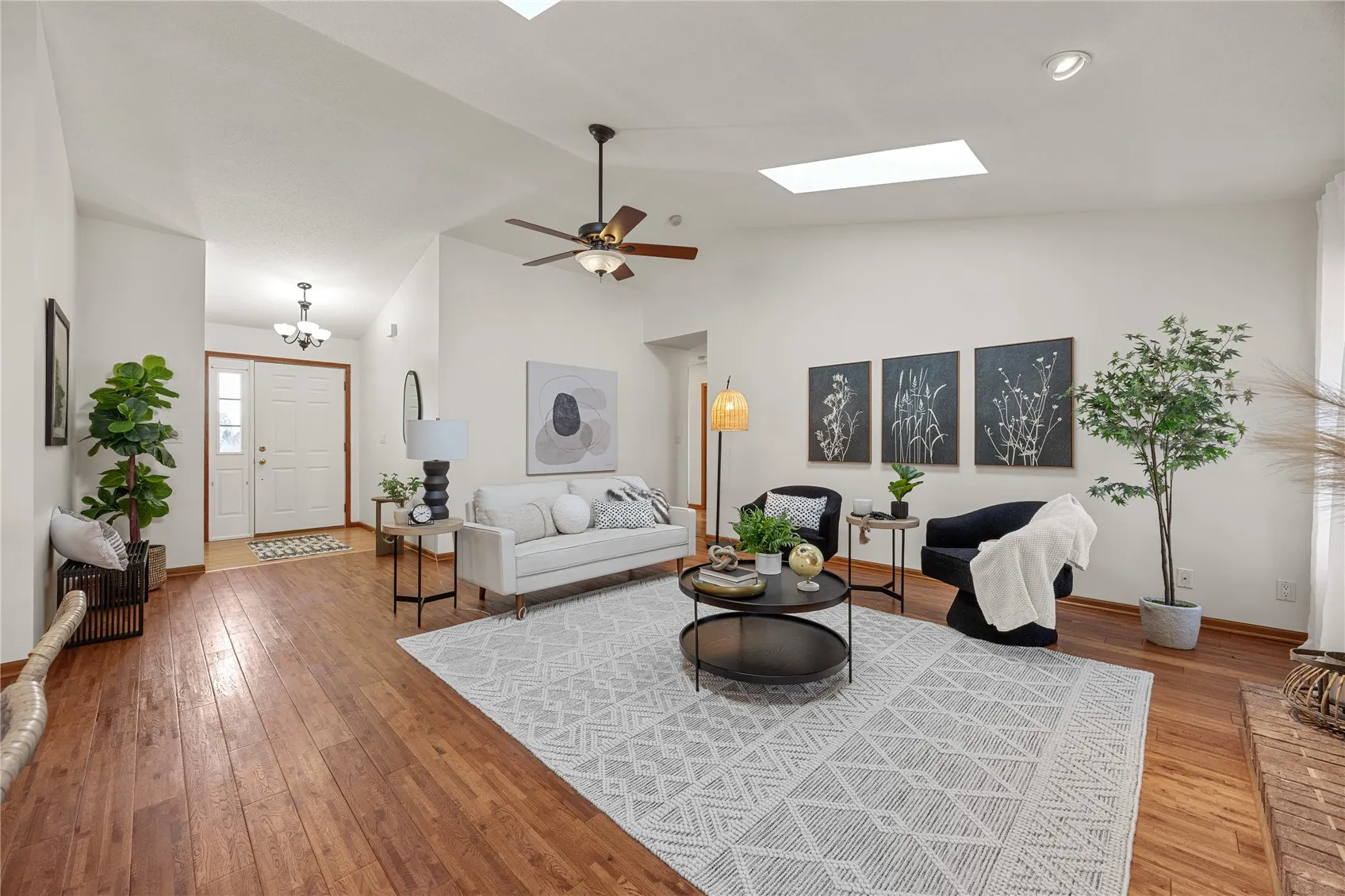 Living room, front entry door.