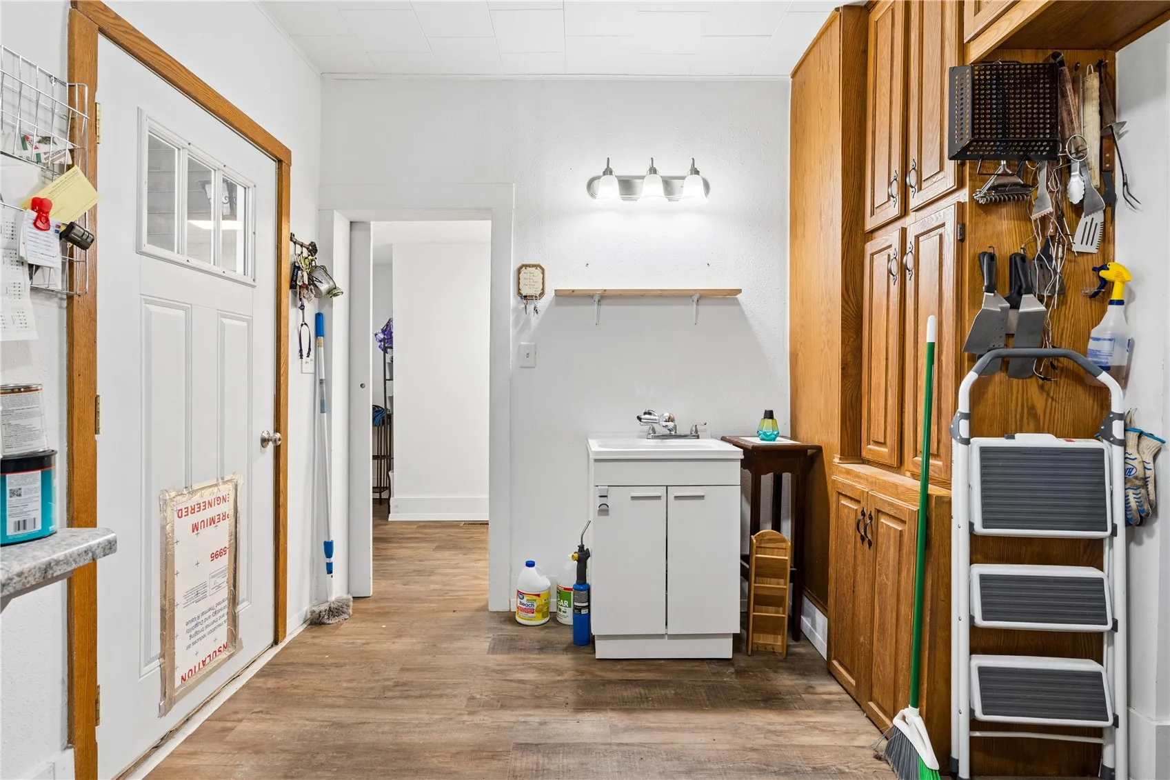 Laundry room that flows into the first floor full bath