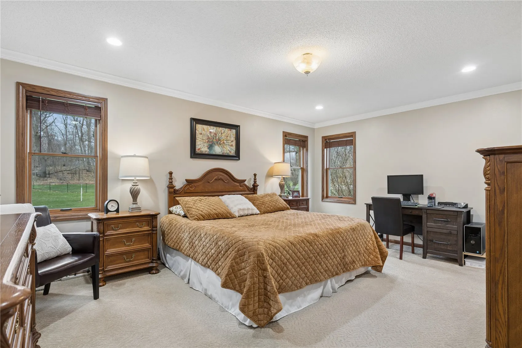 Primary bedroom measures 17'7