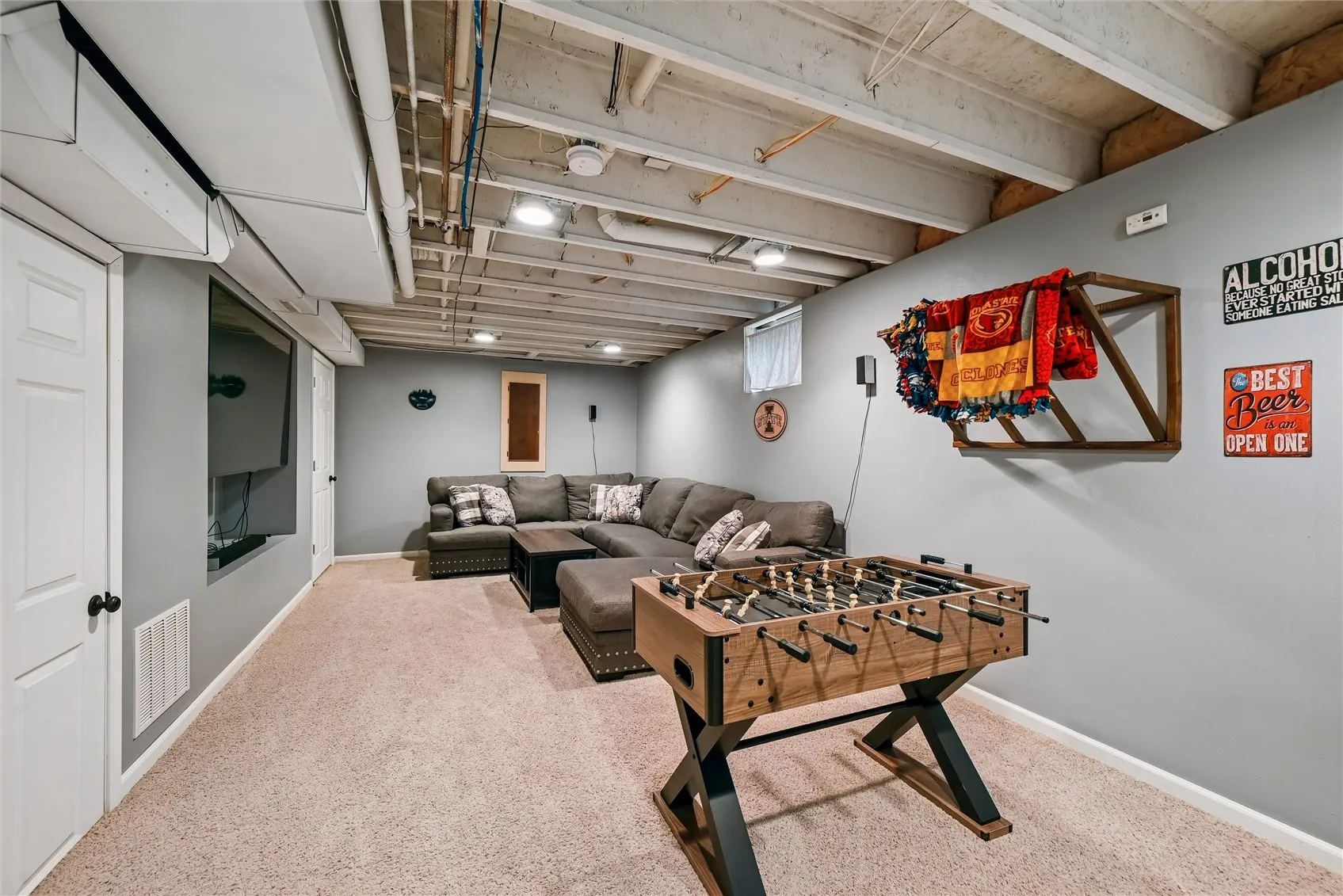 Lots of entertaining space in lower level