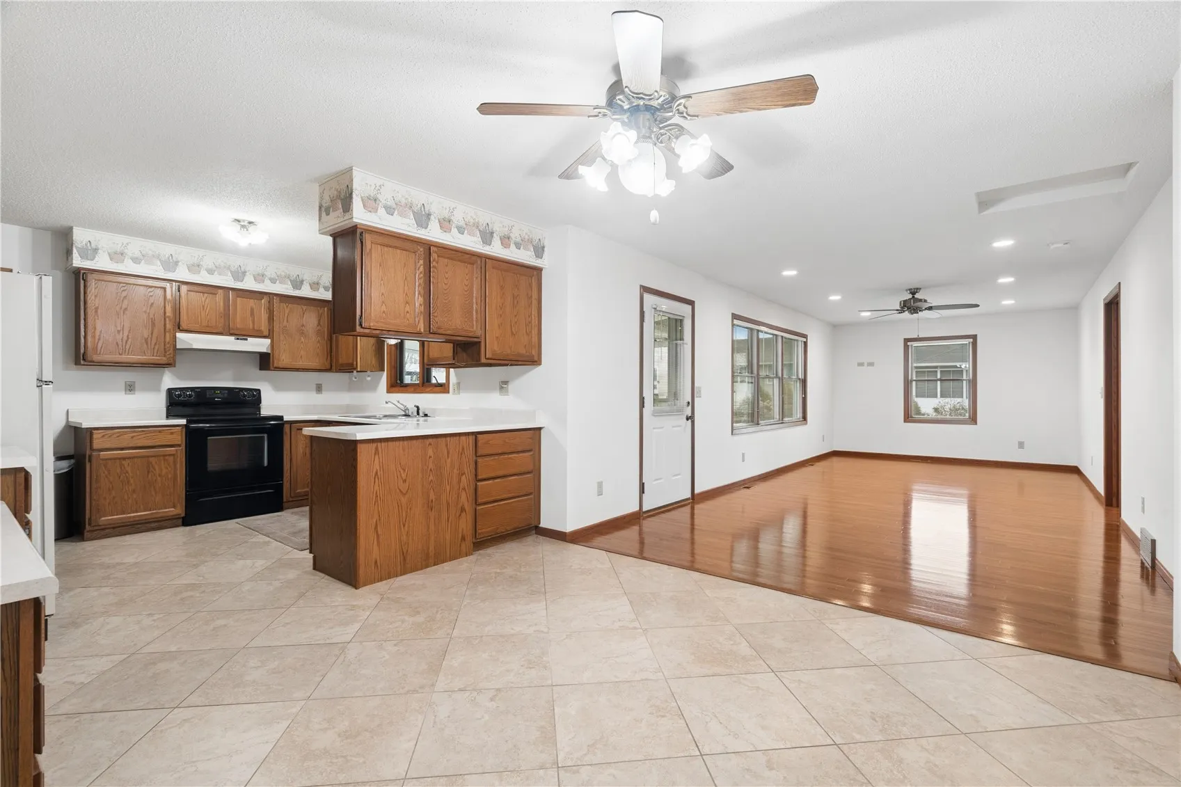 Dining/kitchen area and new addition dining/family room