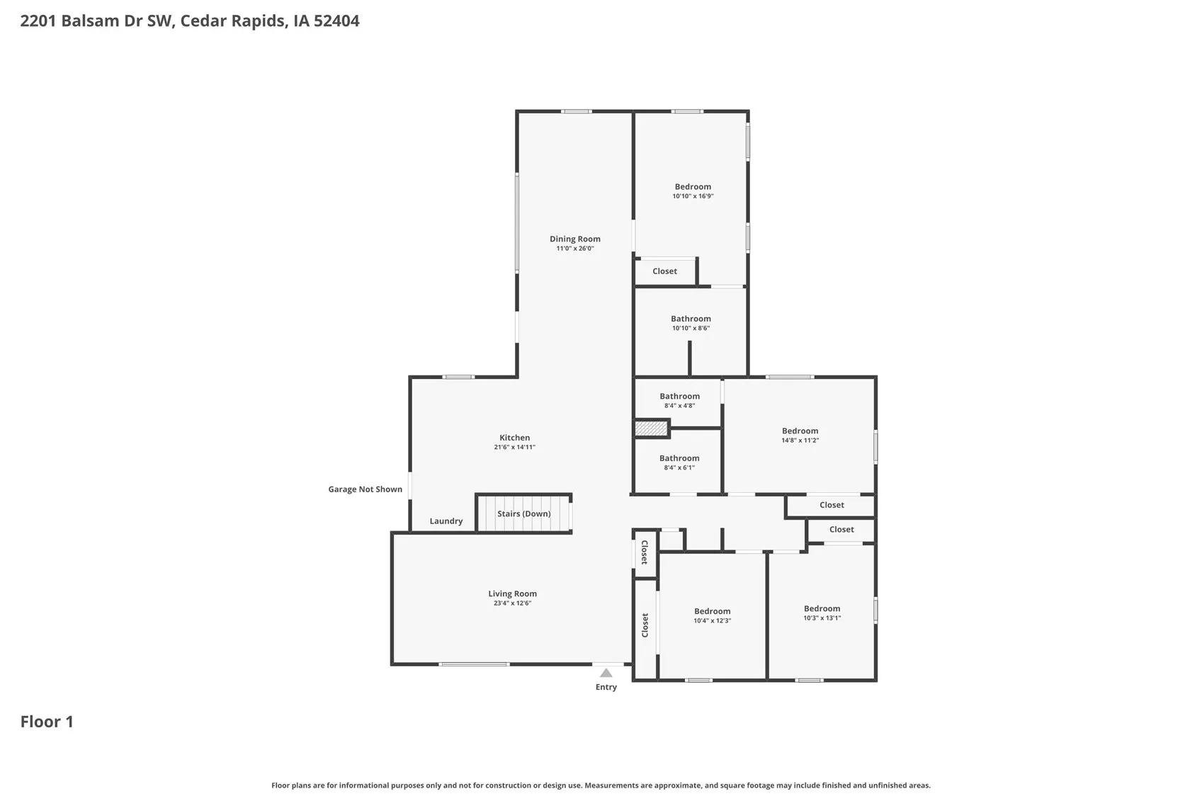 Upper level floor plan