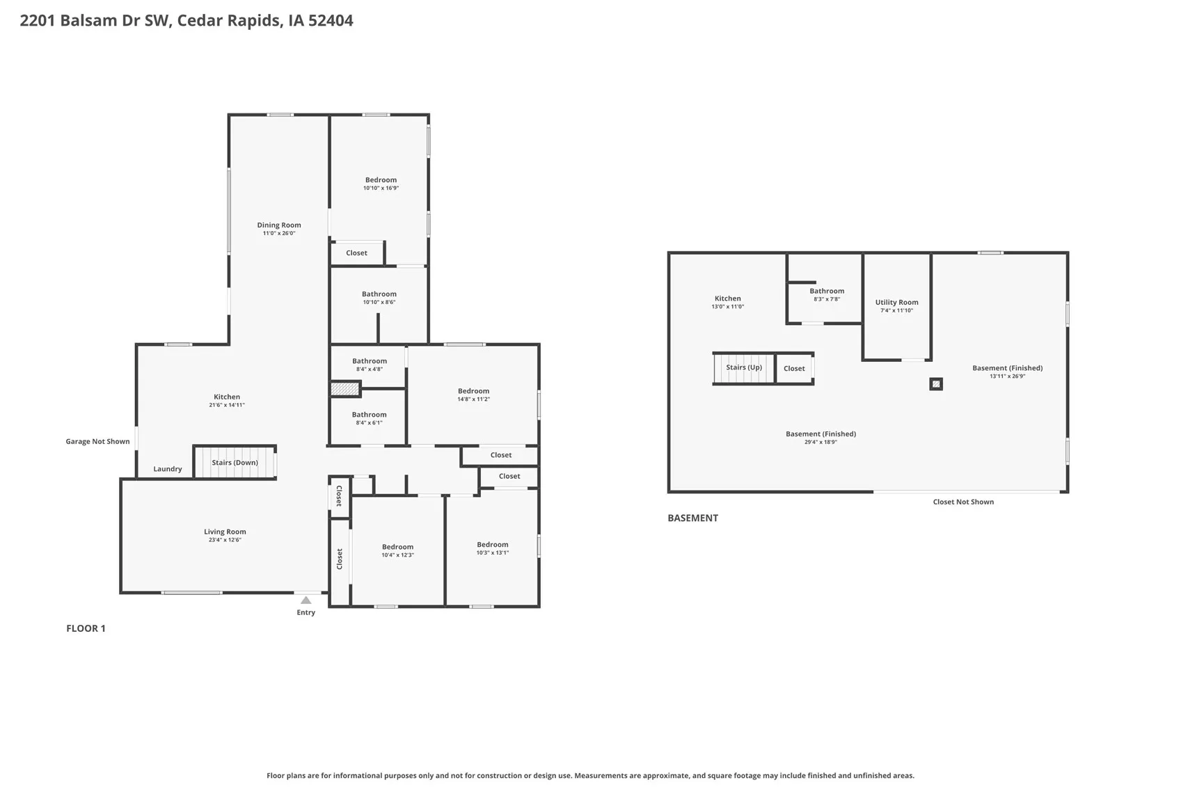 Upper and lower floor plans