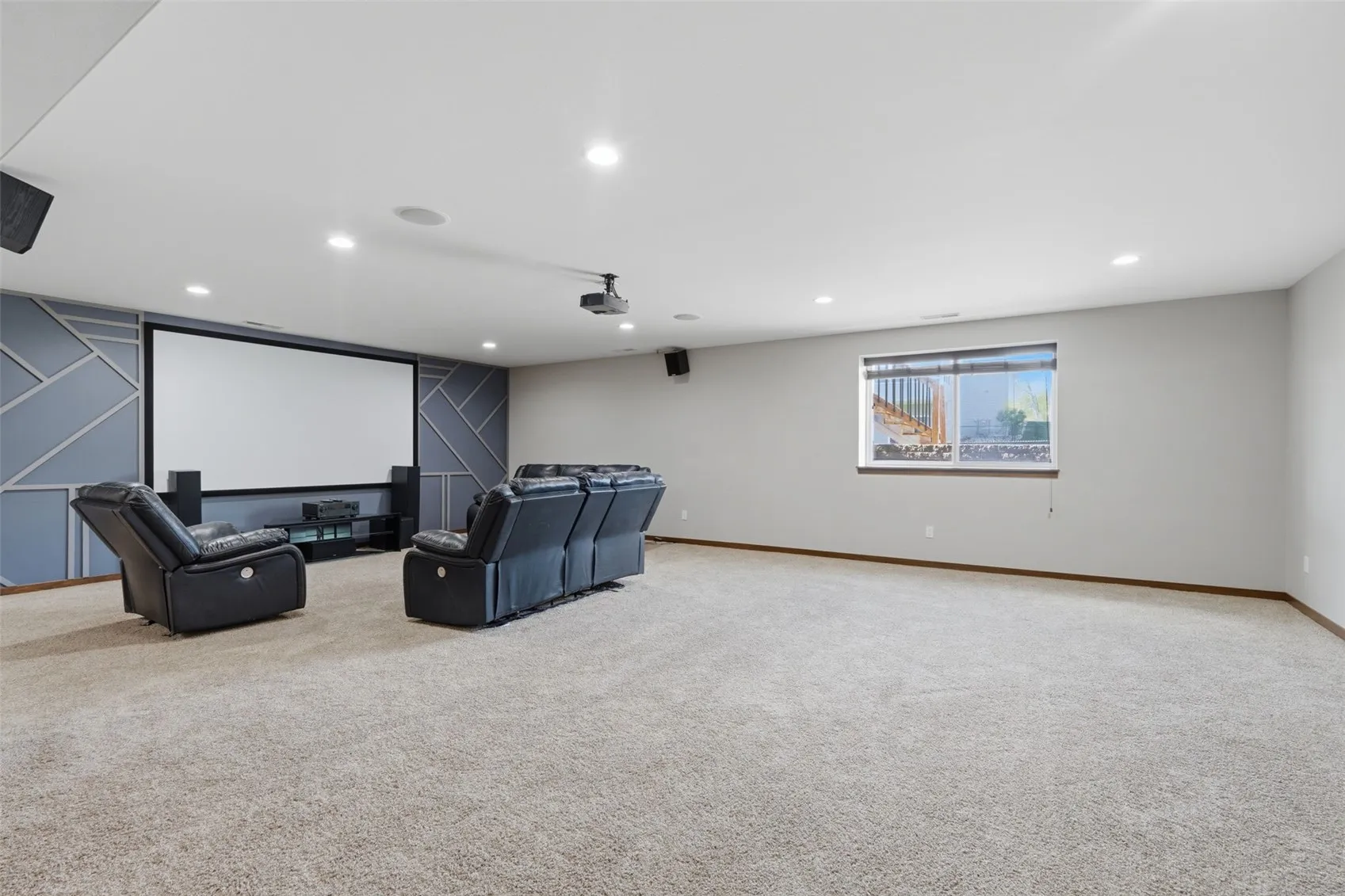 Home theater area, basement