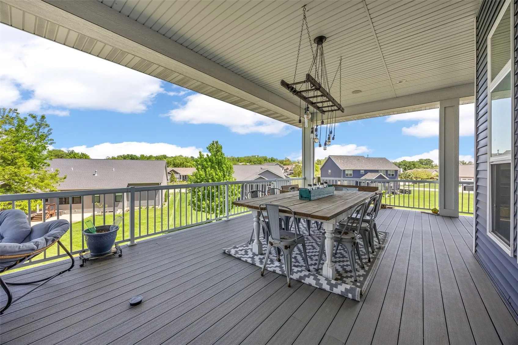 The deck off the back of the house is a great place to enjoy family, friends, and relaxation.