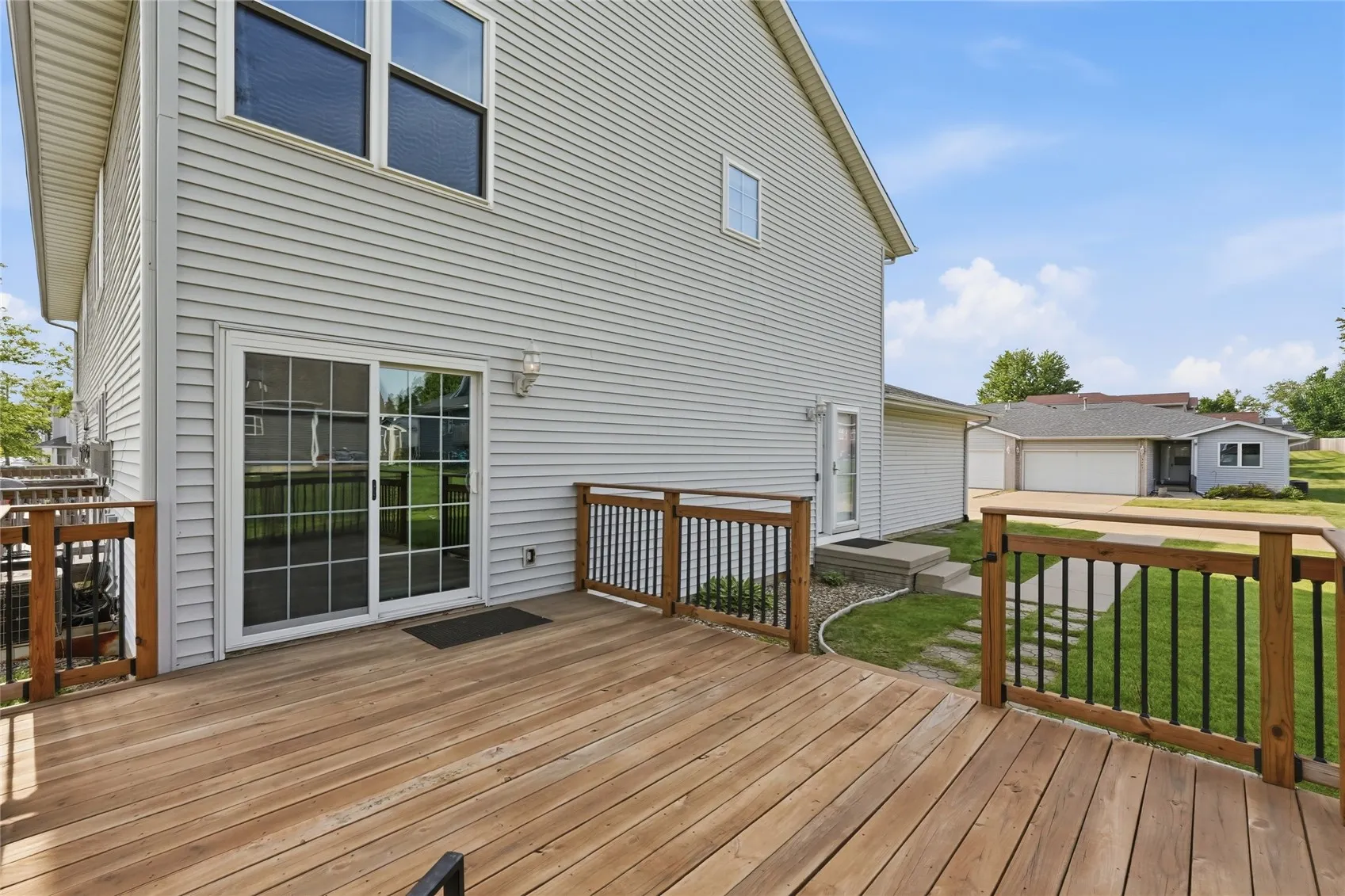 Large deck with access to living room