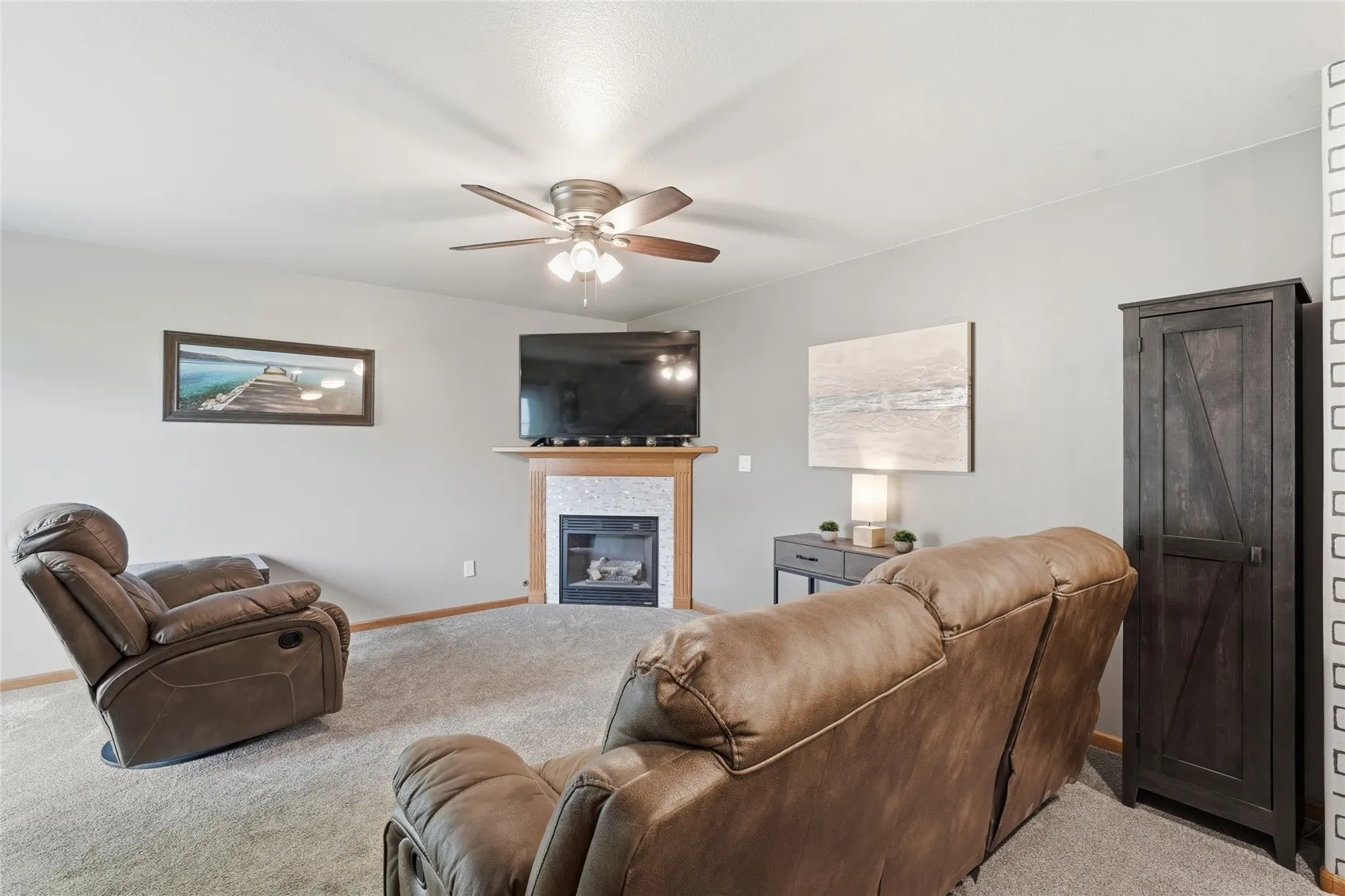 Living room with gas fireplace