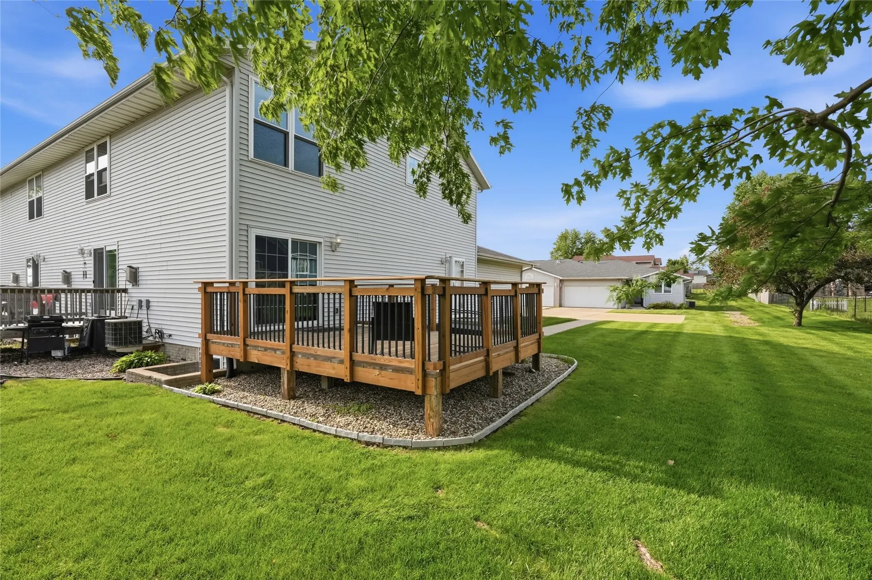Back corner property with deck