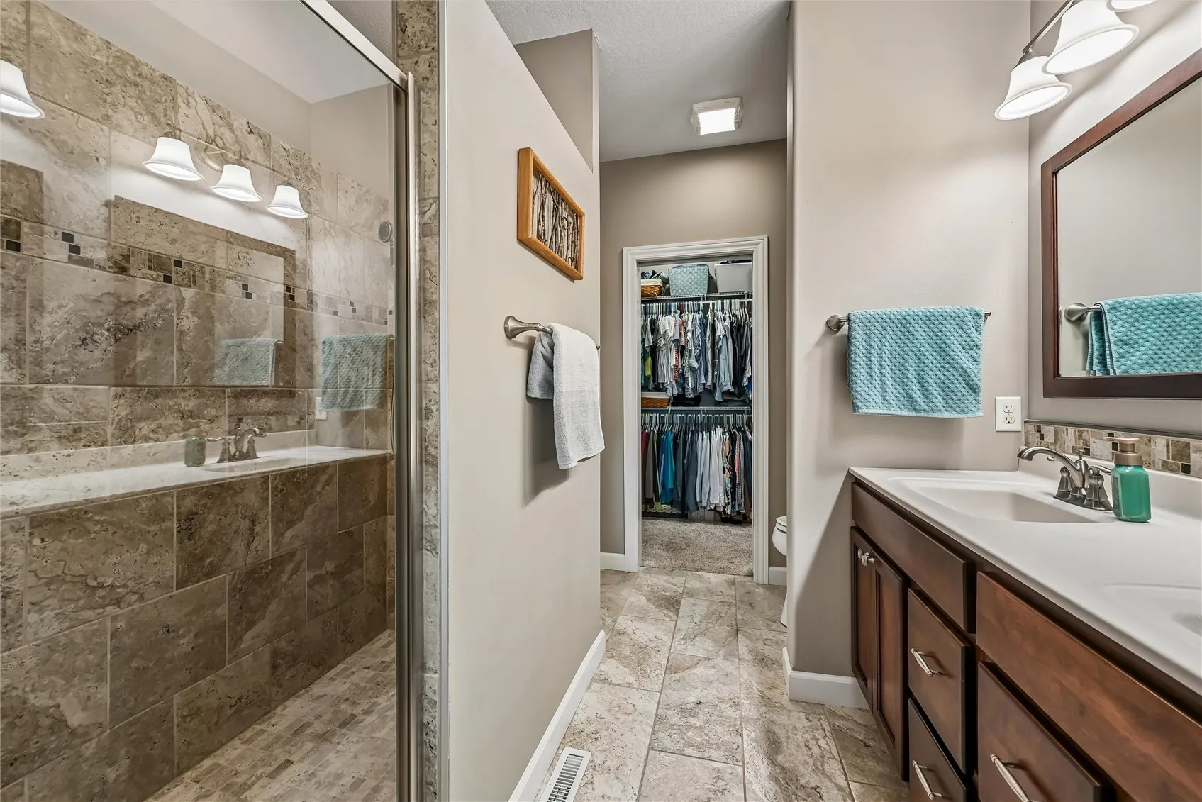 Shower with handicap feature